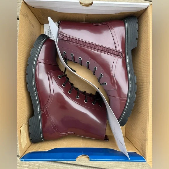 Arizona Jean Company-Women's Maroon Combat Boots Size 10 Brand new in box! 😎 - Picture 6 of 8